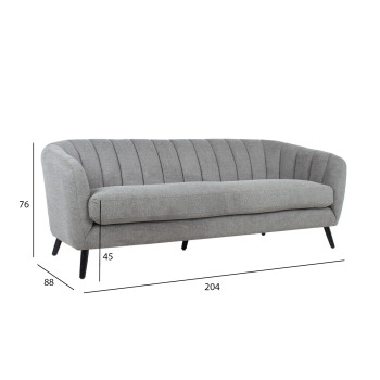 Диван МELODY 204x88xH76см, серый Диван МELODY 204x88xH76см, серый