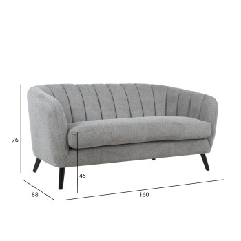 Диван МELODY 160x88xH76см, серый Диван МELODY 160x88xH76см, серый