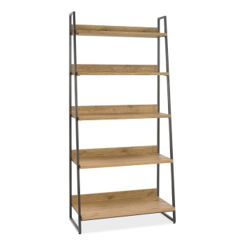 Riiul INDUS 90x43xH190cm, tammespooniga riiulid, hall metallraam Riiul INDUS 90x43xH190cm, tammespooniga riiulid, hall metallraam
