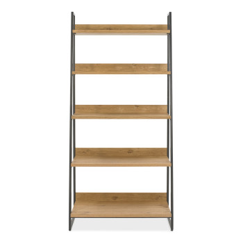 Riiul INDUS 90x43xH190cm, tammespooniga riiulid, hall metallraam Riiul INDUS 90x43xH190cm, tammespooniga riiulid, hall metallraam