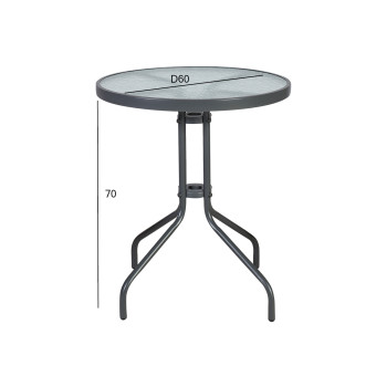 Стол BISTRO D60xH70cм, столешница: прозрачное закалённое волнистое стекло, металлический каркас, цвет: серый Стол BISTRO D60xH70cм, столешница: прозрачное закалённое волнистое стекло, металлический каркас, цвет: серый