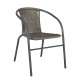 Krēsls BISTRO 52x58xH72cm, sēdvieta un atzveltne: plastikāta pinums, rāmis: tērauds, krāsa: pelēks