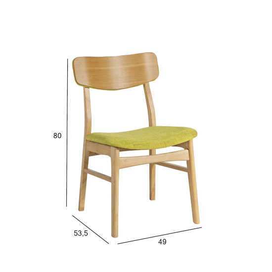 Стул JAXTON 49x53,5xH80cм, светло-зеленый