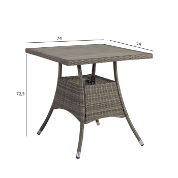 Стол PALOMA 74x74xH72,5см, серовато-коричневый Стол PALOMA 74x74xH72,5см, серовато-коричневый