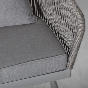 Комплект садовой мебели ECCO стол, диван и 2 стула, серый Комплект садовой мебели ECCO стол, диван и 2 стула, серый