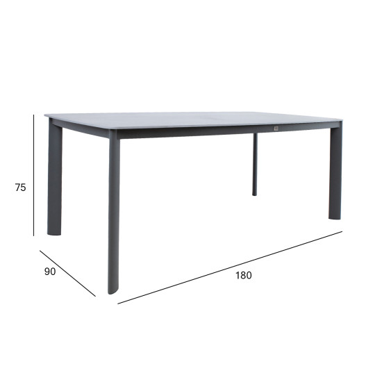 Стол BEIDA с каменной столешницей 180x90xH75см
