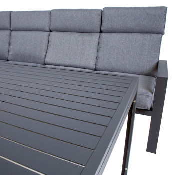 Комплект садовой мебели CASTEN стол и угловой диван, тёмно-серый Комплект садовой мебели CASTEN стол и угловой диван, тёмно-серый