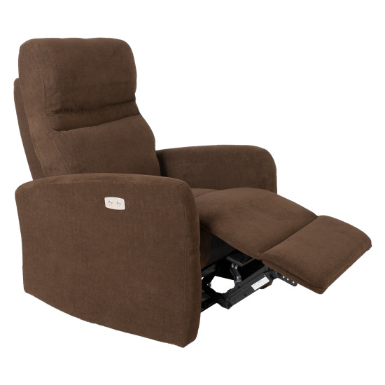 Atpūtas krēsls SAHARA ar elektrisko mehānismu 79x90xH102cm, šokolādes brūns Atpūtas krēsls SAHARA ar elektrisko mehānismu 79x90xH102cm, šokolādes brūns