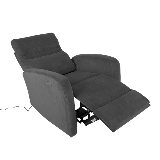 Atpūtas krēsls SAHARA ar elektrisko mehānismu 79x90xH102cm, materiāls: audums, krāsa: pelēks