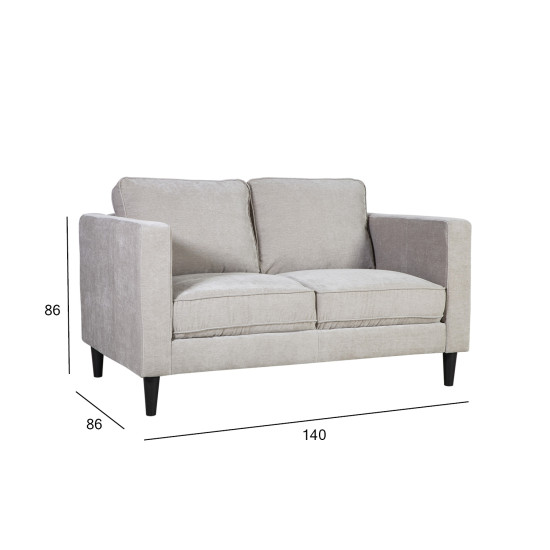 Диван SPENCER 2-местный, 140x82xH84cм, обивка: бархат, цвет: светло-серый, тёмные пластиковые ножки Диван SPENCER 2-местный, 140x82xH84cм, обивка: бархат, цвет: светло-серый, тёмные пластиковые ножки