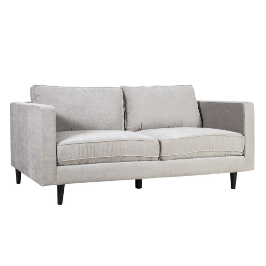 Диван SPENCER 3-местный, 198x86xH86cм, обивка: бархат, цвет: светло-серый, тёмные пластиковые ножки Диван SPENCER 3-местный, 198x86xH86cм, обивка: бархат, цвет: светло-серый, тёмные пластиковые ножки