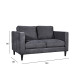 Диван SPENCER 2-местный, 140x82xH84cм, обивка: бархат, цвет: тёмно-серый, тёмные пластиковые ножки Диван SPENCER 2-местный, 140x82xH84cм, обивка: бархат, цвет: тёмно-серый, тёмные пластиковые ножки