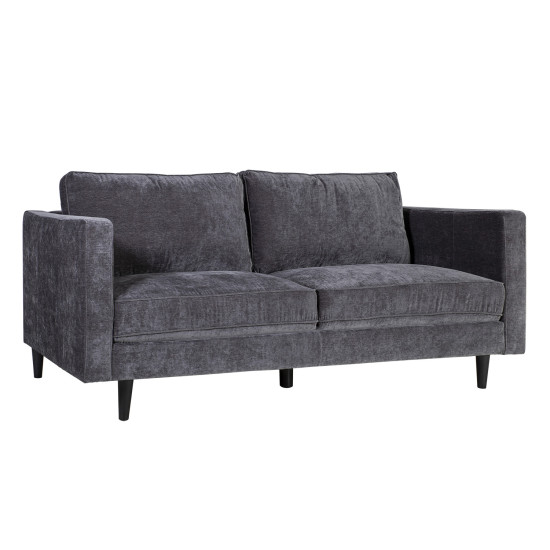 Диван SPENCER 3-местный, 198x86xH86cм, обивка: бархат, цвет: тёмно-серый, тёмные пластиковые ножки Диван SPENCER 3-местный, 198x86xH86cм, обивка: бархат, цвет: тёмно-серый, тёмные пластиковые ножки
