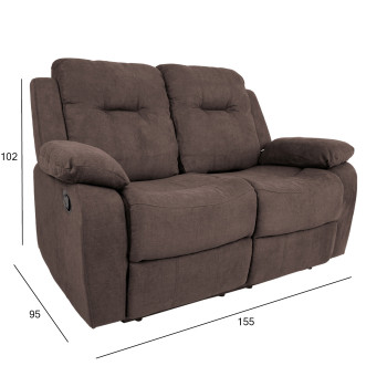 Диван-кресло DIXON с ручным механизмом 155x95xH102см, коричневый Диван-кресло DIXON с ручным механизмом 155x95xH102см, коричневый