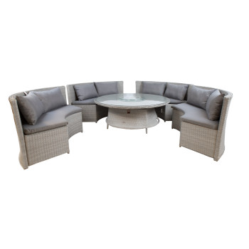 Комплект садовой мебели ASCOT стол и 4 скамейки, серый Комплект садовой мебели ASCOT стол и 4 скамейки, серый