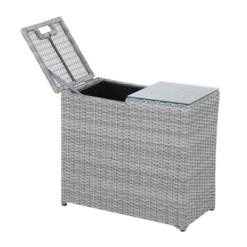 Приставной столик ASCOT с ведерком для льда 67x34x60см, серый Приставной столик ASCOT с ведерком для льда 67x34x60см, серый