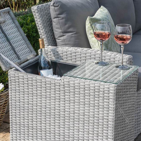 Sānu galdiņš ASCOT ar ledus spaini 67x34x60cm, pelēks