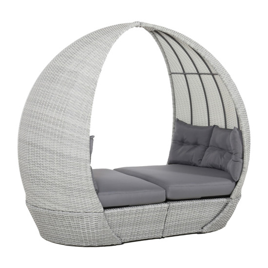 Садовый диван ASCOT 118x215xH187см, серый Садовый диван ASCOT 118x215xH187см, серый