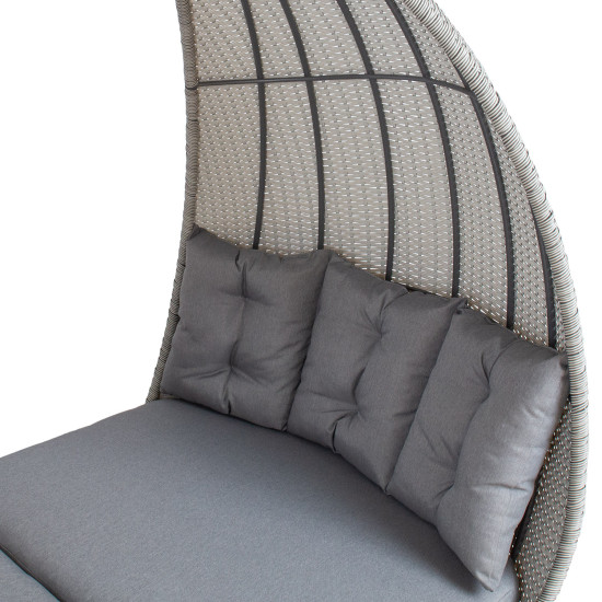 Садовый диван ASCOT 118x215xH187см, серый Садовый диван ASCOT 118x215xH187см, серый