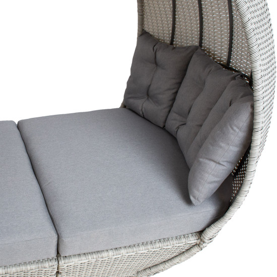 Садовый диван ASCOT 118x215xH187см, серый Садовый диван ASCOT 118x215xH187см, серый