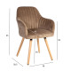 Стул ARIEL 58x58,5xH85см, материал покрытия: ткань, цвет: коричневый, ножки из бука