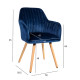 Стул ARIEL 58x58,5xH85см, материал покрытия: ткань, цвет: синий, ножки из бука