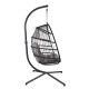 Piekaramais šūpuļkrēsls YOYO ar spilvenu 100x95/110xH196cm, statīvs: tērauda truba, sēdvieta: plastikāta pinums, pelēks Piekaramais šūpuļkrēsls YOYO ar spilvenu 100x95/110xH196cm, statīvs: tērauda truba, sēdvieta: plastikāta pinums, pelēks