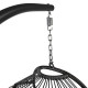 Piekaramais šūpuļkrēsls YOYO ar spilvenu 100x95/110xH196cm, statīvs: tērauda truba, sēdvieta: plastikāta pinums, pelēks Piekaramais šūpuļkrēsls YOYO ar spilvenu 100x95/110xH196cm, statīvs: tērauda truba, sēdvieta: plastikāta pinums, pelēks
