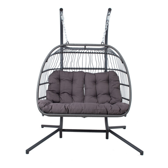 Piekaramais šūpuļkrēsls YOYO 2-vietīgs 152x107xH198cm, pelēks