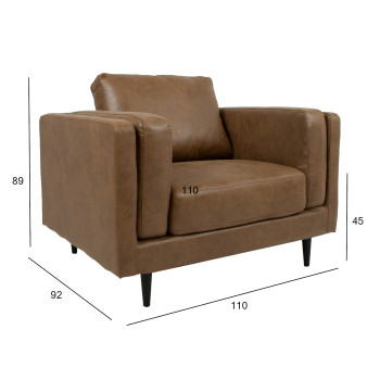 Кресло LISBON 110x92xH89см, коричневое Кресло LISBON 110x92xH89см, коричневое
