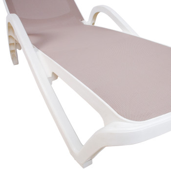 Шезлонг RESORT, бежевый / белый Шезлонг RESORT, бежевый / белый