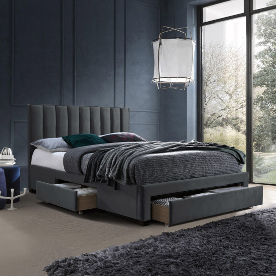 Кровать GRACE 160x200см, темно-серая Кровать GRACE 160x200см, темно-серая