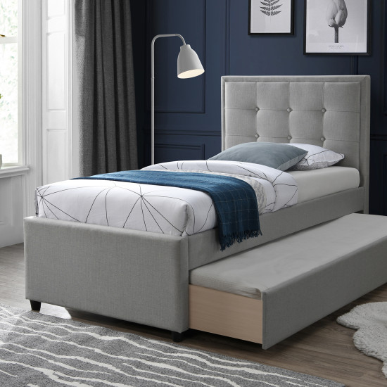 Кровать OSWALDO 90x200см, платиновый серый