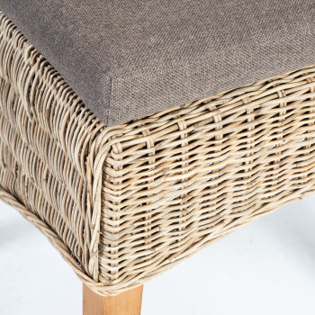 Стул MOON с подушкой 50x63xH105см, материал: натуральный ротанг, цвет: серый, рама и ножки: тик Стул MOON с подушкой 50x63xH105см, материал: натуральный ротанг, цвет: серый, рама и ножки: тик