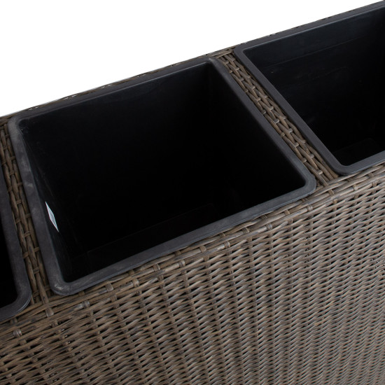 Puķu kaste WICKER 110x39xH88cm, tumši brūna Puķu kaste WICKER 110x39xH88cm, tumši brūna