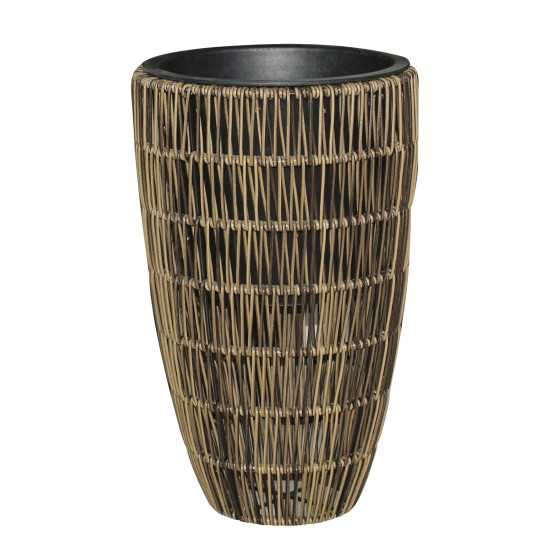 Puķu pods WICKER D36xH60cm, plastikāta pinums,krāsa: brūns