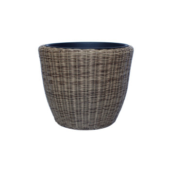 Puķupods WICKER D24x20cm, plastmasas pinums, krāsa: bēšs Puķupods WICKER D24x20cm, plastmasas pinums, krāsa: bēšs