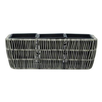 Puķu kaste WICKER 43x16xH16cm, pelēka Puķu kaste WICKER 43x16xH16cm, pelēka