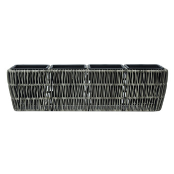 Puķu kaste WICKER 57x16xH16cm, pelēka Puķu kaste WICKER 57x16xH16cm, pelēka