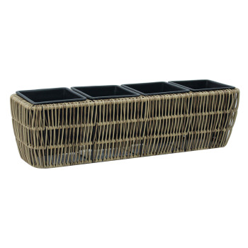 Puķu kaste WICKER 57x16xH16cm, gaiši brūna Puķu kaste WICKER 57x16xH16cm, gaiši brūna