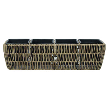 Puķu kaste WICKER 57x16xH16cm, gaiši brūna Puķu kaste WICKER 57x16xH16cm, gaiši brūna
