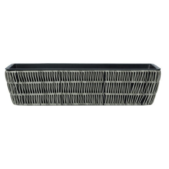 Puķu kaste WICKER 60x19xH15cm, pelēka Puķu kaste WICKER 60x19xH15cm, pelēka