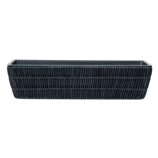 Puķu kaste WICKER 60x19xH15cm, melna