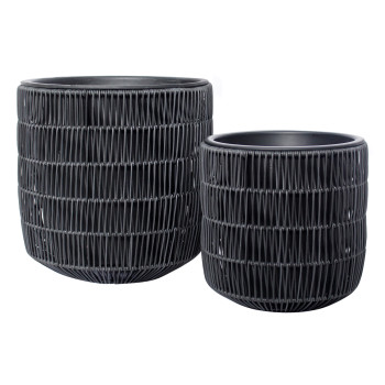 Puķu pods WICKER D35xH36cm, melns Puķu pods WICKER D35xH36cm, melns