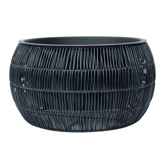 Puķu pods WICKER D48xH26cm, melns