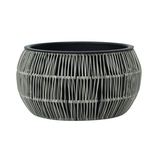 Puķu pods WICKER D37xH19cm, pelēks