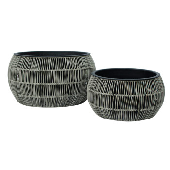 Puķu pods WICKER D37xH19cm, pelēks Puķu pods WICKER D37xH19cm, pelēks
