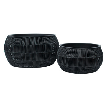 Puķu pods WICKER D37xH19cm, melns Puķu pods WICKER D37xH19cm, melns