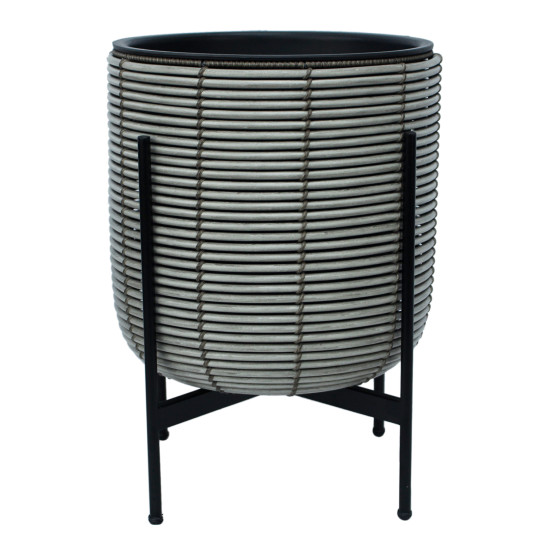 Puķu pods WICKER ar statīvu 38x38xH49cm, pelēks Puķu pods WICKER ar statīvu 38x38xH49cm, pelēks