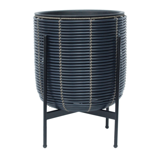 Puķu pods WICKER ar statīvu 38x38xH49cm, melns Puķu pods WICKER ar statīvu 38x38xH49cm, melns